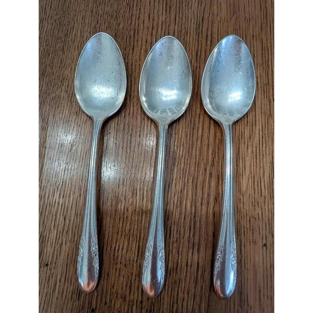 Alvin Fashion Lane 1940 Silver Plate Soup Spoon Set of 3